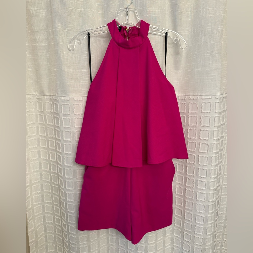 Bebe Elegant Pink Halter Romper